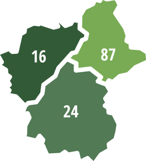 Carte des départements 16, 87 et 24, zone d'intervention DiagEssentiel Limoges